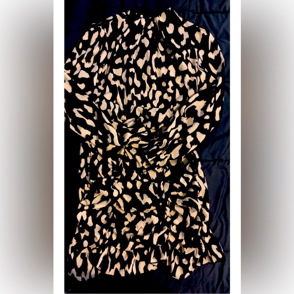 🖤 SHEIN Clasi Allover print mock neck ruffle hem dress 🖤 NWOT